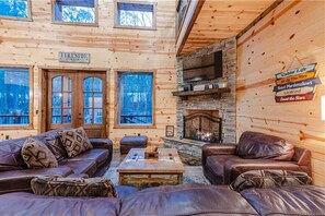 TV, fireplace, video games, ping pong