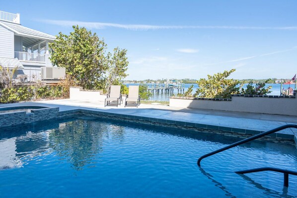 Outdoor pool, a heated pool