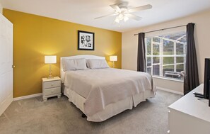 4 bedrooms, desk, iron/ironing board, travel crib