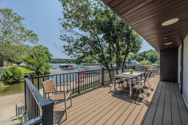 The porch on main level off the kitchen and living room.
