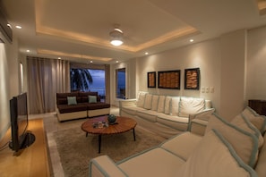 Smart TV, DVD player, books, video library