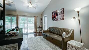 TV connectée, cheminée, jeux vidéo, lecteur de DVD