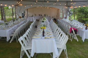Outdoor banquet area