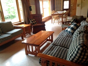 TV, fireplace, DVD player, table football - Secluded Cabin on 400 Acres: Swim, Hike, Fish, Relax, PLAY! (Parsonsfield)