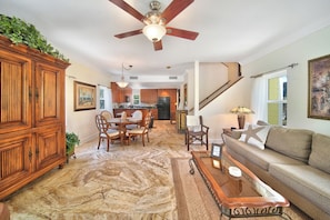 Smart TV, DVD player, books, video library