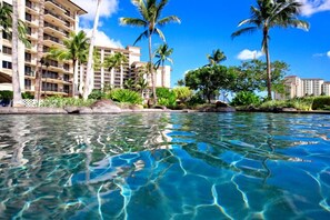 Outdoor pool, a heated pool - Ko Olina Luxury beachfront condo next to Disney Aulani and Marriott's Beach Club (Kapolei)