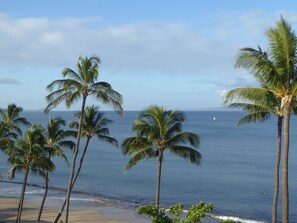 On the beach, sun-loungers, beach towels
