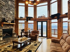 Smart TV, fireplace, DVD player, stereo