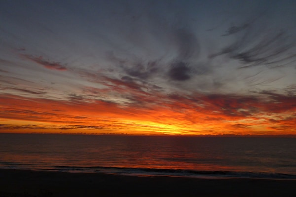 View of sunrise from balcony
