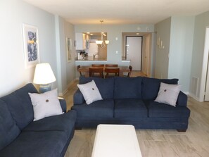 Smart TV, DVD player, books, video library