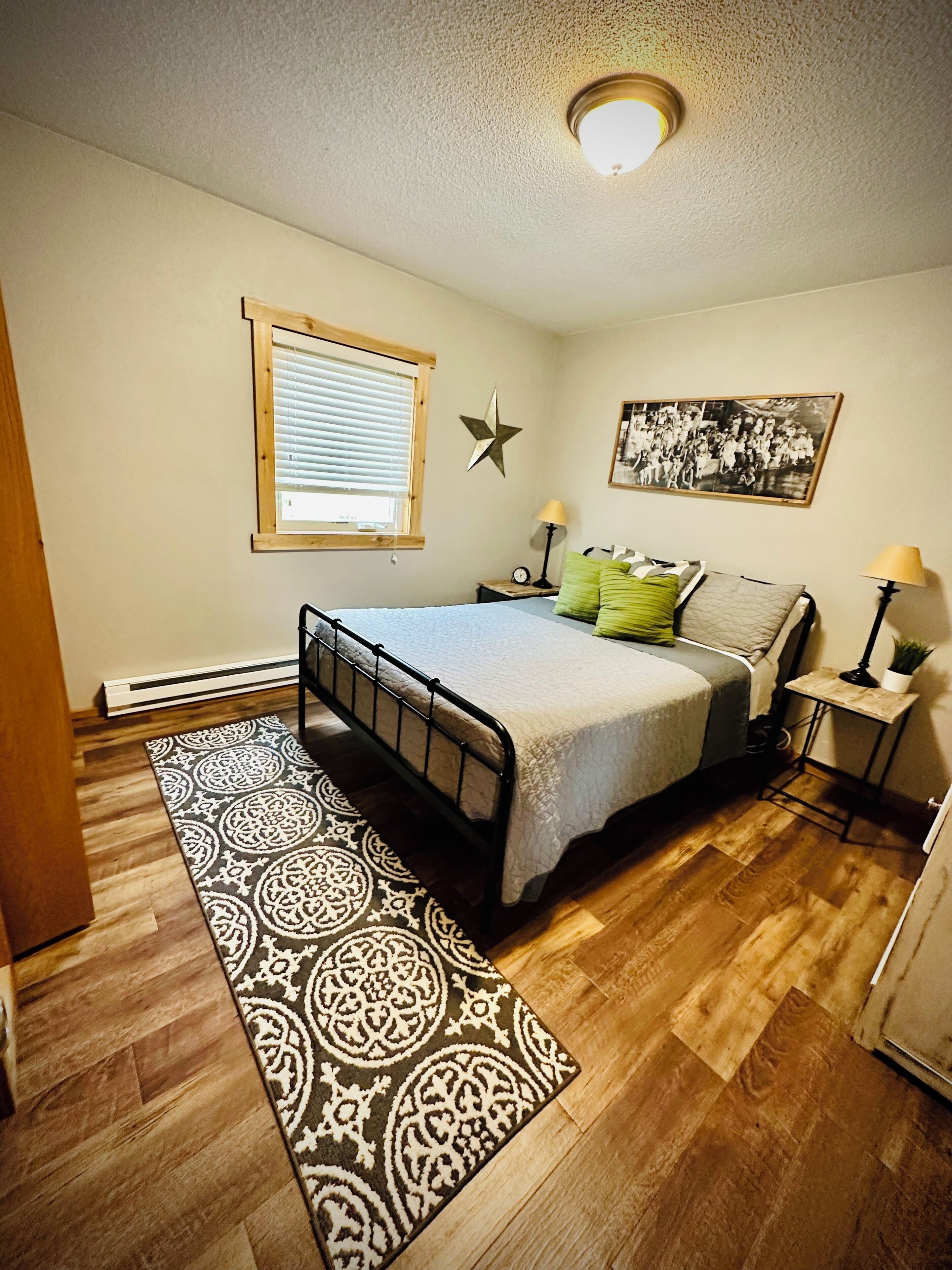 2 bedrooms, iron/ironing board, travel crib, WiFi