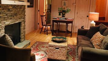 Télévision, cheminée, lecteur de DVD, chaßne hi-fi