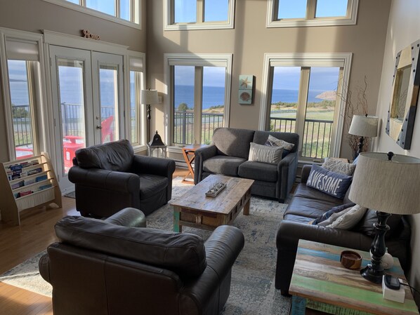 Smart TV, fireplace, DVD player, books