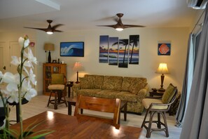 Una Smart TV, un reproductor de DVD, libros