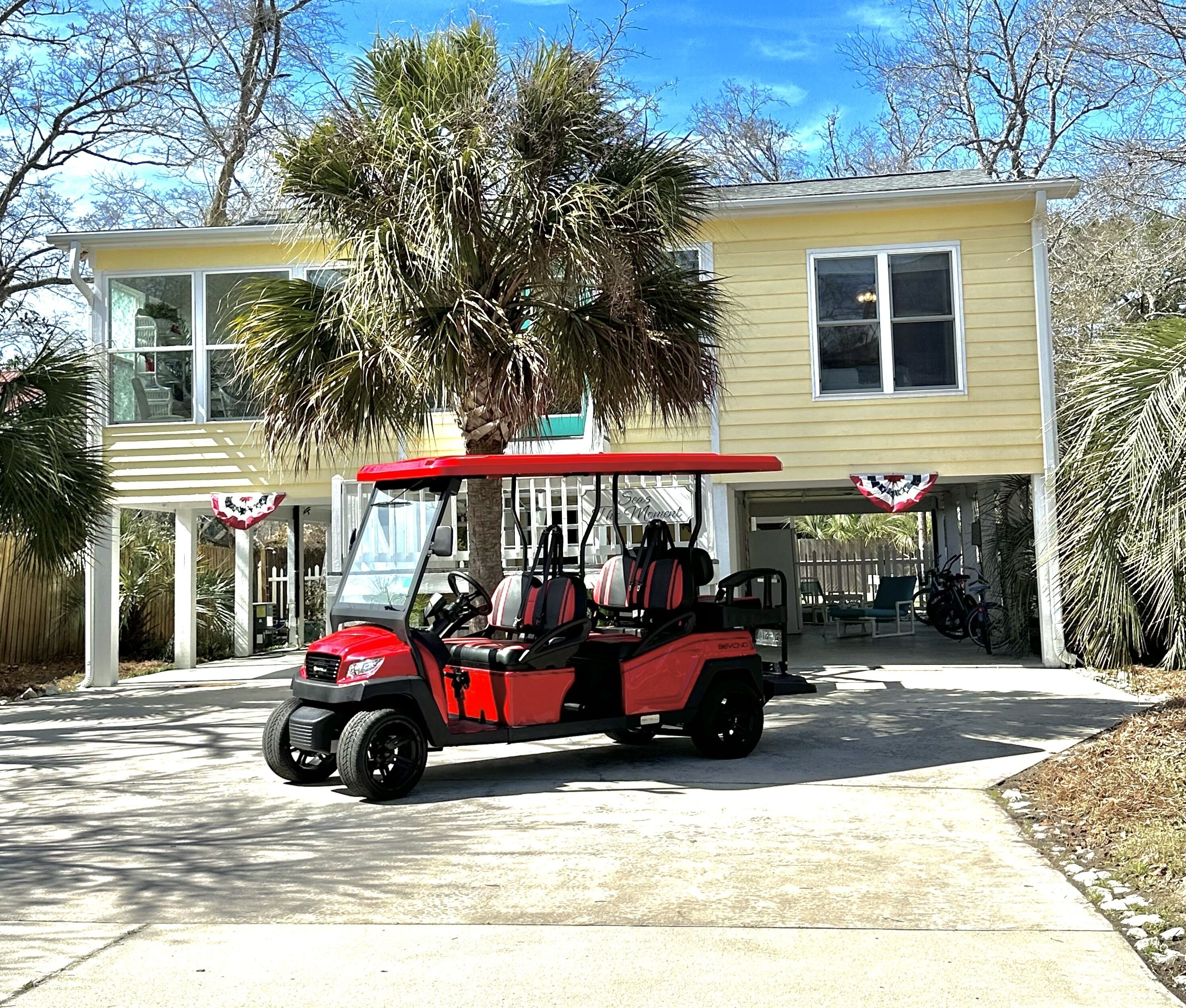 Golf Cart included - 5 min ride to public beach access!