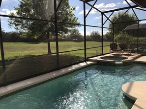 Outdoor pool, a heated pool