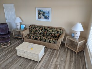 Una televisión, un reproductor de DVD, libros