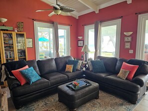 TV, fireplace, video games, DVD player - Beach Front Paradise Home.  Luxurious Funishings! (Cayman Brac)