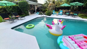 Outdoor pool, a heated pool