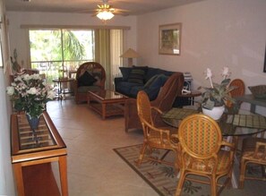 TV, DVD player, stereo