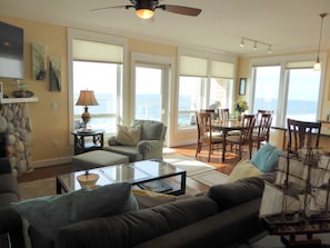 Smart TV, fireplace, DVD player, books