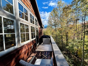 Outdoor dining - Story Land, Jackson Village, Ski-in Ski out Black Mtn, Private Views Cozy Charm (Jackson)
