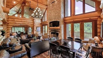 Smart TV, fireplace, DVD player, video library