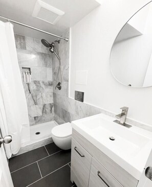 Hair dryer, towels