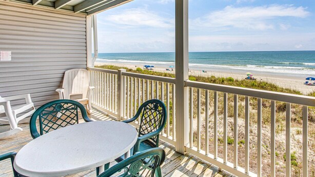 Outdoor dining - Spectacular 3 BR/3BA Oceanfront Condo -2 Large Balconies- Best Views-Aug wks ! (North Myrtle Beach)