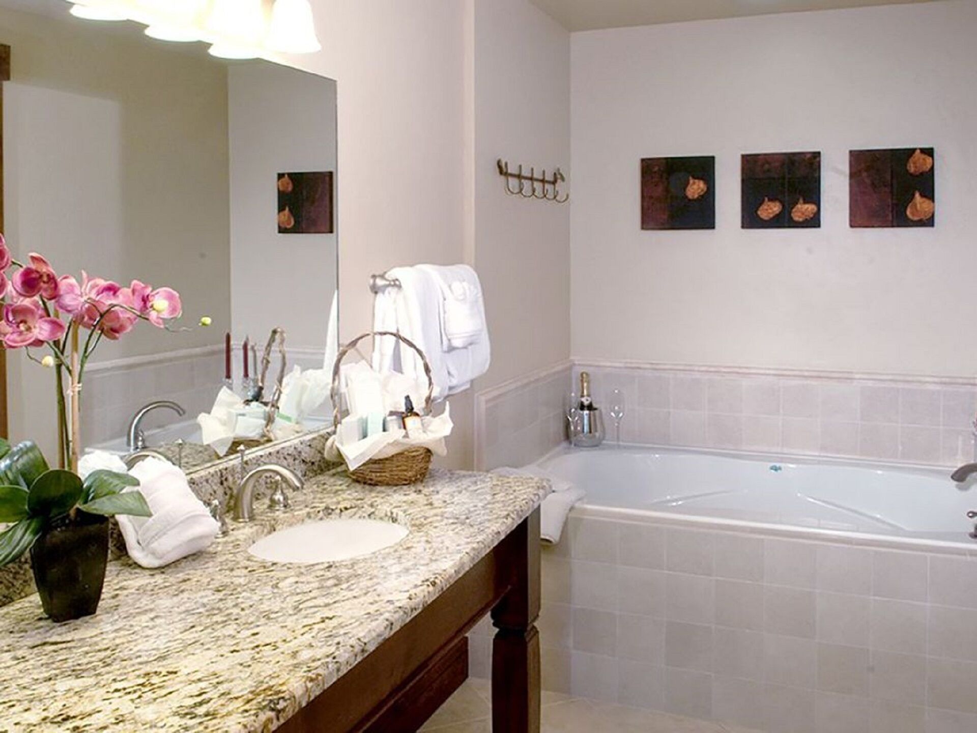 Een haardroger, handdoeken