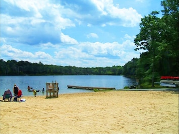 Hang out at the private beach and lake area.  Open all year round.