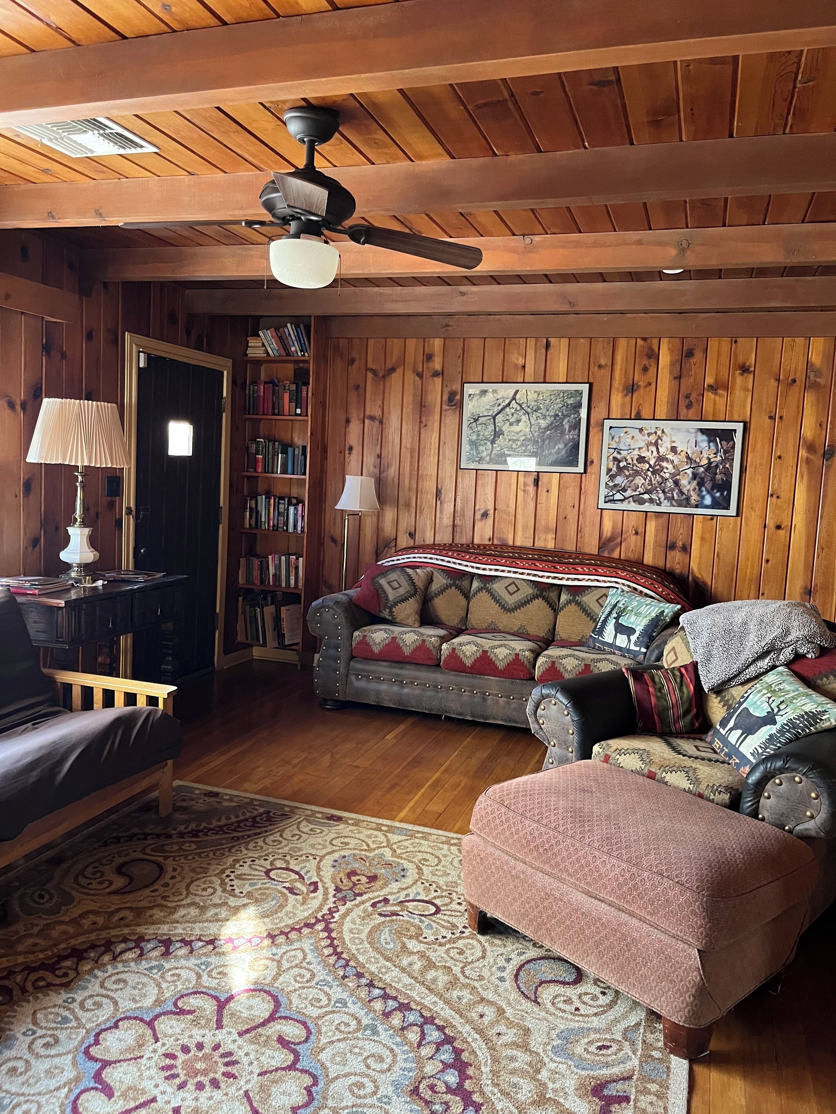 Älytelevisio, DVD-soitin, kirjoja, videokirjasto