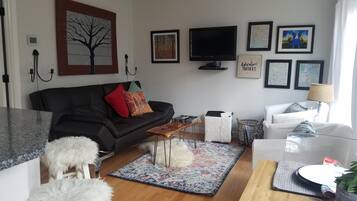 Smart TV, DVD player, books