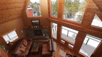 TV, fireplace, DVD player, foosball