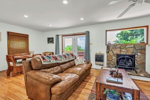 TV, fireplace, DVD player, video library