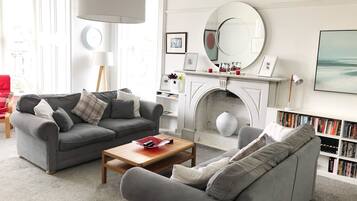 Smart TV, DVD player, books, video library