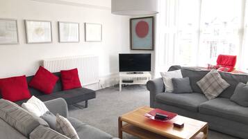 Smart TV, DVD player, books, video library