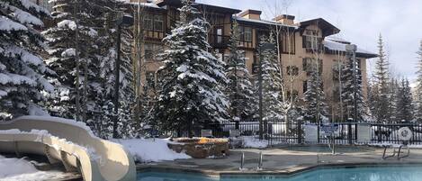 Outdoor pool, a heated pool