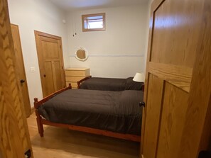 2 bedrooms, desk, iron/ironing board, travel cot