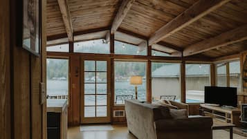 TV, fireplace, video games, DVD player