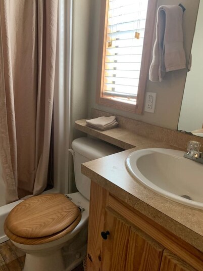 1 bedroom cabin, sleeps four. Pet friendly.  Property is on Brazos River.