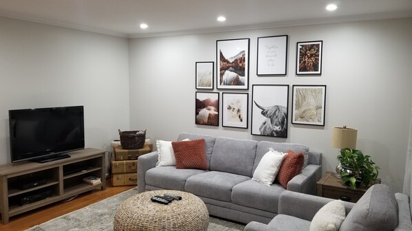 Smart TV, DVD player, books