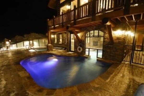 Private Lodge with a heated indoor and outdoor pool & hot tub.