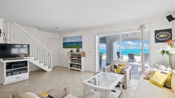 Smart TV, DVD player, books, video library