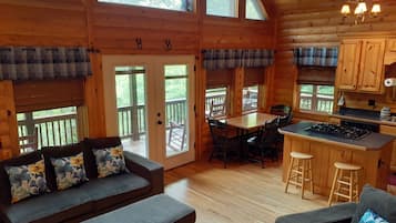 Una televisión, una chimenea, un reproductor de DVD