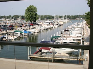 Enjoy serene waterfront views and a variety of boats at this tranquil marina.