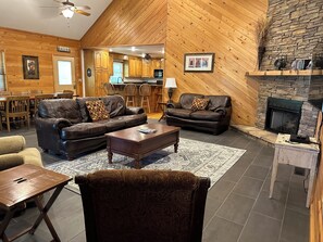 Smart TV, fireplace, DVD player, table football