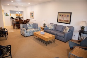 Una televisión, un reproductor de DVD, libros