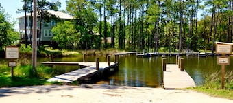 'YellowFin' Orange Beach House with Boat Dock & Launch on Bay, Beach Nearby