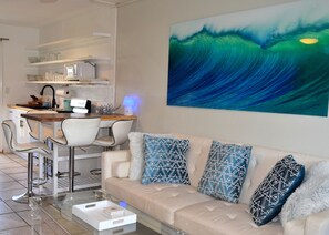 TV, DVD player, books